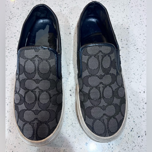 Coach Women’s Black Slip-On Trainers Sneakers GUC size 7.5 - Picture 2 of 14